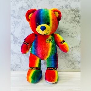 Build A Bear Workshop 2021 Crayola Teddy Cub 16" Plush Rainbow Stripe *laughs*